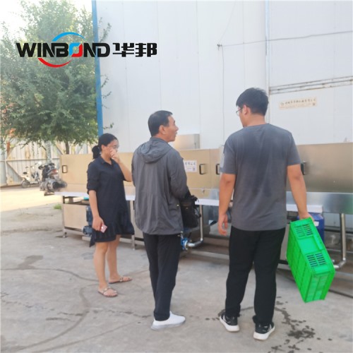 華邦定制 熟食周轉(zhuǎn)筐清洗風(fēng)干機 熱堿水洗筐機 高效去油污